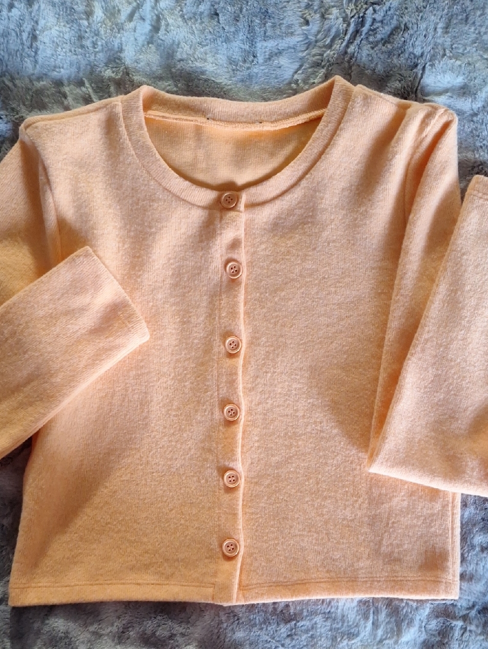 NWOT ZARA Peach Crewneck Button Cropped Creamsicle Cardigan Orange Sherbert